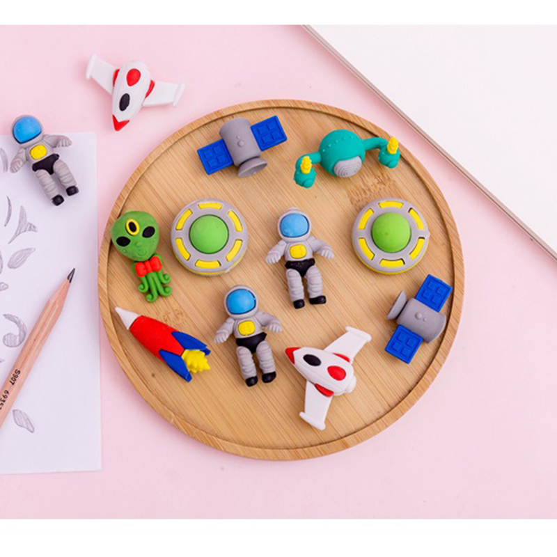 Set 4 cục tẩy bút chì hình tên lửa/ người ngoài hành tinh/ đĩa bay/ vệ tinh