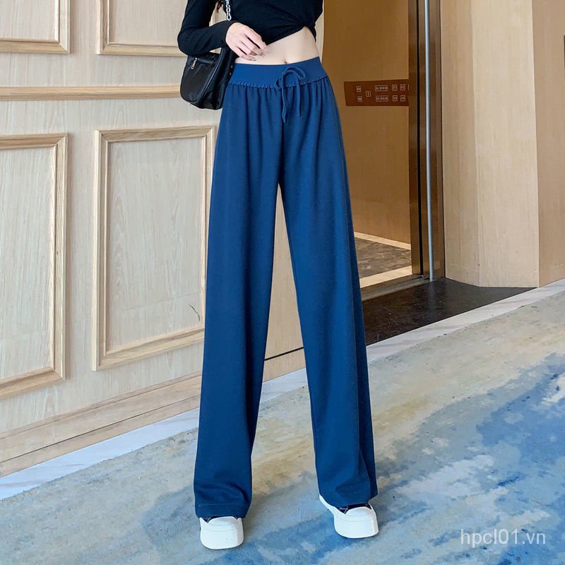 Quần lụa lưng cao dáng rộng phong cách Hàn Quốc mới cho nữ