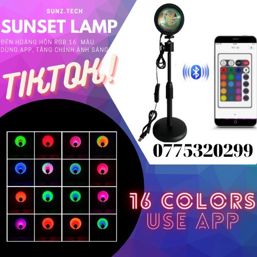 Đèn hoàng hôn 𝐂𝐎 Đ𝐈𝐄̂̉𝐔 𝐊𝐇𝐈𝐄̂̉𝐍 𝐂𝐇𝐔𝐘𝐄̂̉𝐍 Đ𝐎̂̉𝐈 𝟏𝟔 𝐌𝐀̀𝐔 𝐁𝐀̆̀𝐍𝐆 𝐀𝐏𝐏, đèn led trang trí,sống