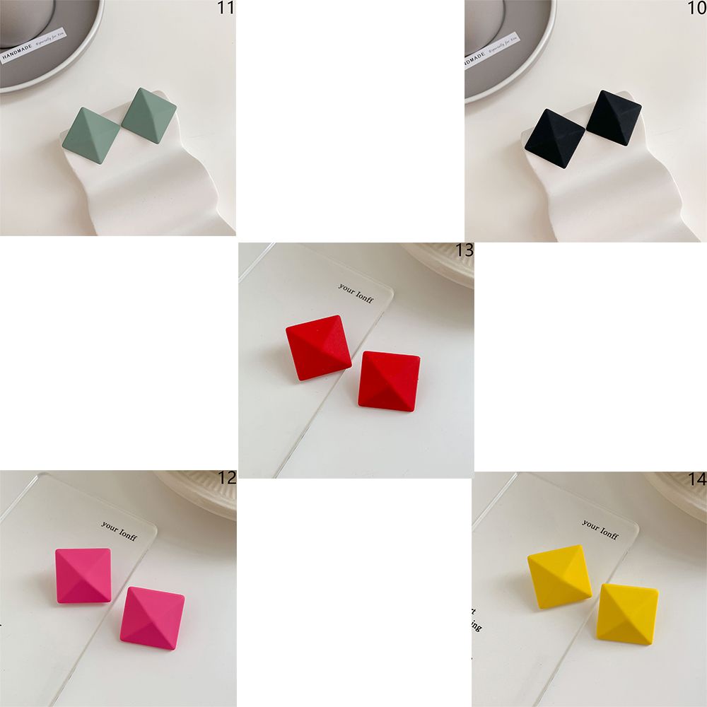 Khuyên Tai Xỏ Lỗ Thiết Kế Hình Học Tam Giác Màu Neon Thời Trang Giáng Sinh