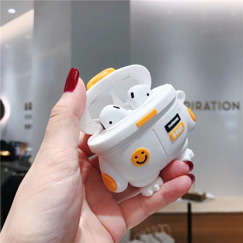 Vỏ bảo vệ tai nghe bluetooth Airpods bằng Sillicone dẻo, ốp Case cute, Airpods 2/pro - VỊT PHI HÀNH GIA