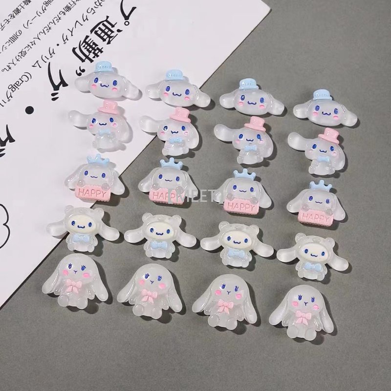 1 Cái / Gói Hạt Nhựa Resin Trong Suốt Hình Chú Chó Tai To Làm Trang Sức Thủ Công DIY