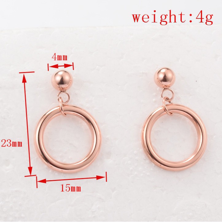 Bông Tai Hình Tròn Tòn Ten Titan Không Đen TT 0982