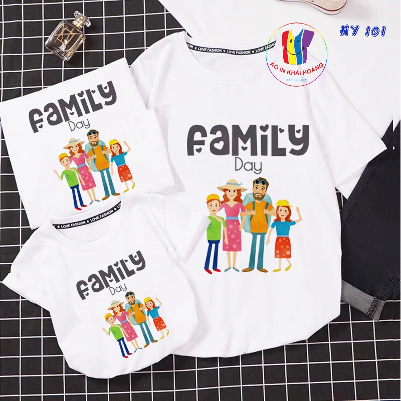 áo thun gia đình đủ size family day coton co giản thoải mái