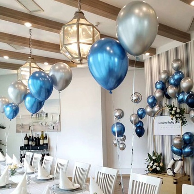 Set 50 Bong Bóng 12 &quot;Màu Vàng / Bạc Trang Trí Tiệc