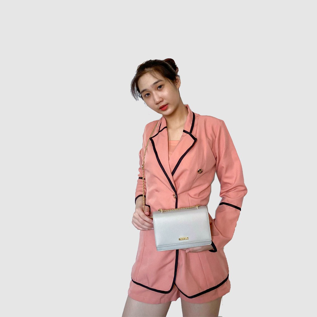 Túi xách nữ đeo chéo Elenda quai xích màu vàng rất đẹp và nổi bật: TXE004