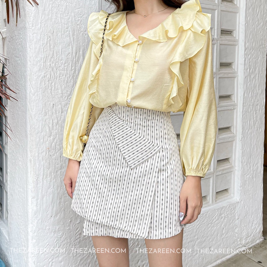 ÁO SƠ MI CỔ BÈO ZAREEN SOM60 VÀNG