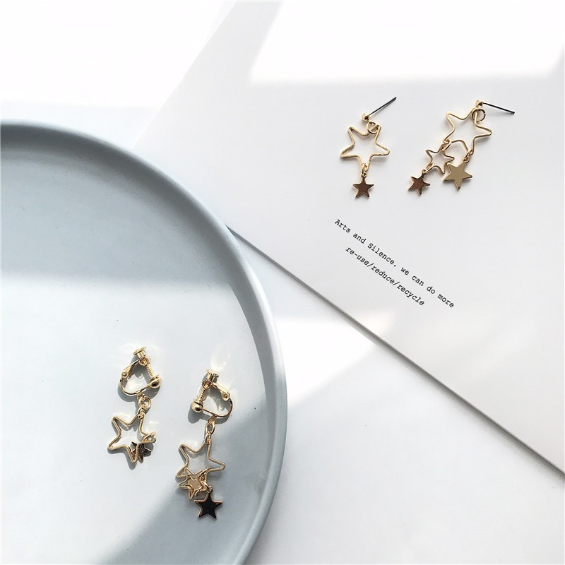 Bông Tai Thiết Kế Hình Ngôi Sao Kiểu Hàn Quốc A17