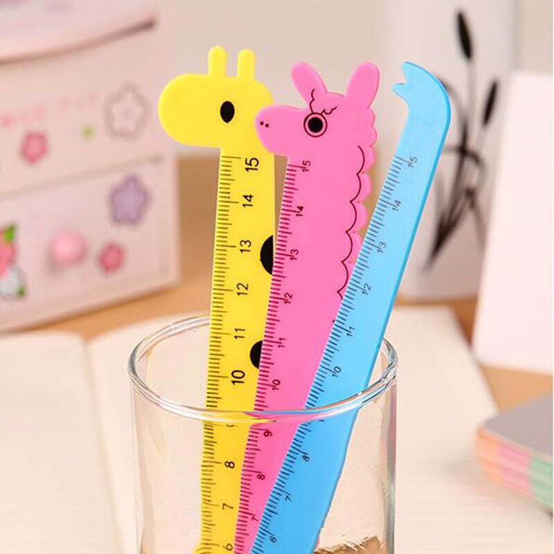 Bộ 3 thước kẻ 15cm hình hươu cao cổ xinh xắn dễ thương