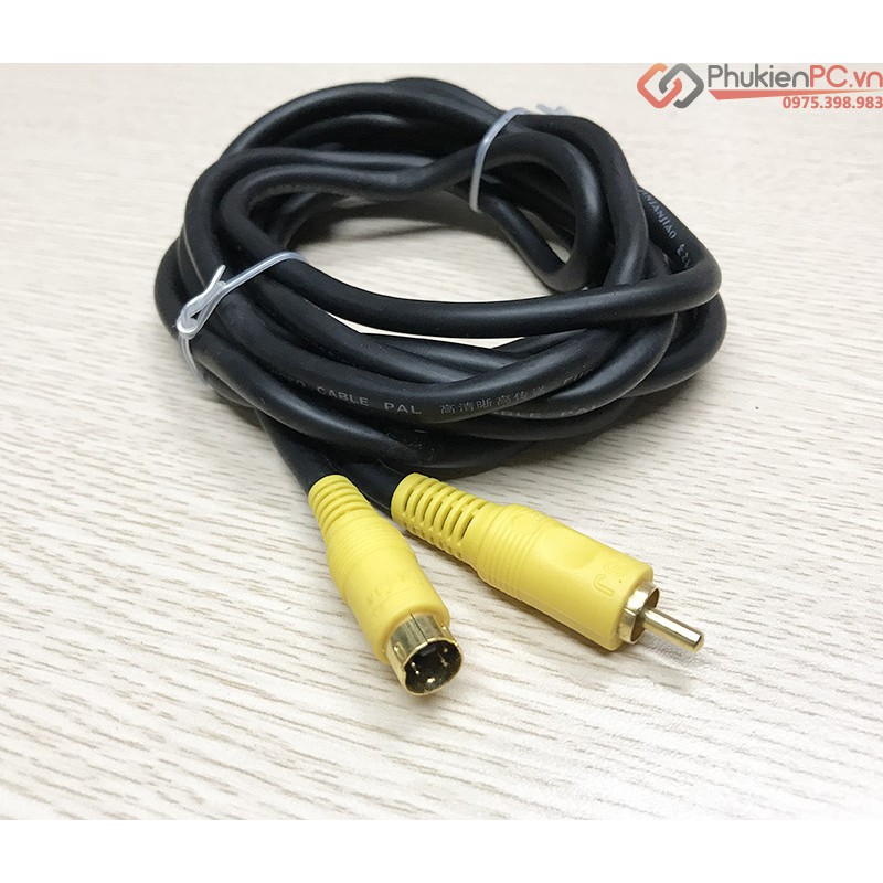 Dây cáp S-Video sang AV RCA 3 mét dùng cho máy siêu âm, nội soi. Cáp chuyển đổi hai chiều AV RCA to Svideo Cable 3M