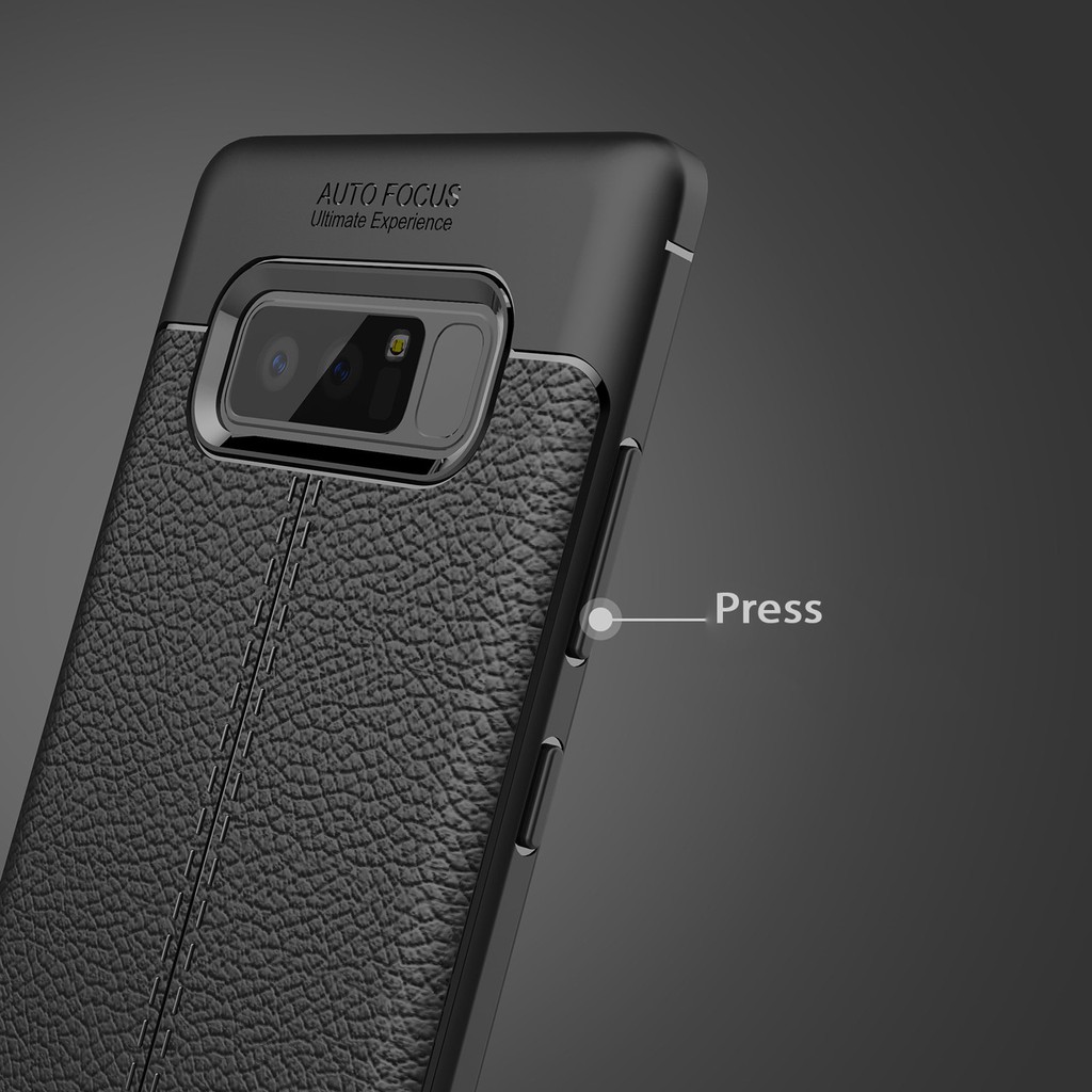 Ốp lưng dẻo cho Galaxy Note 8 vân giả da Auto Focus