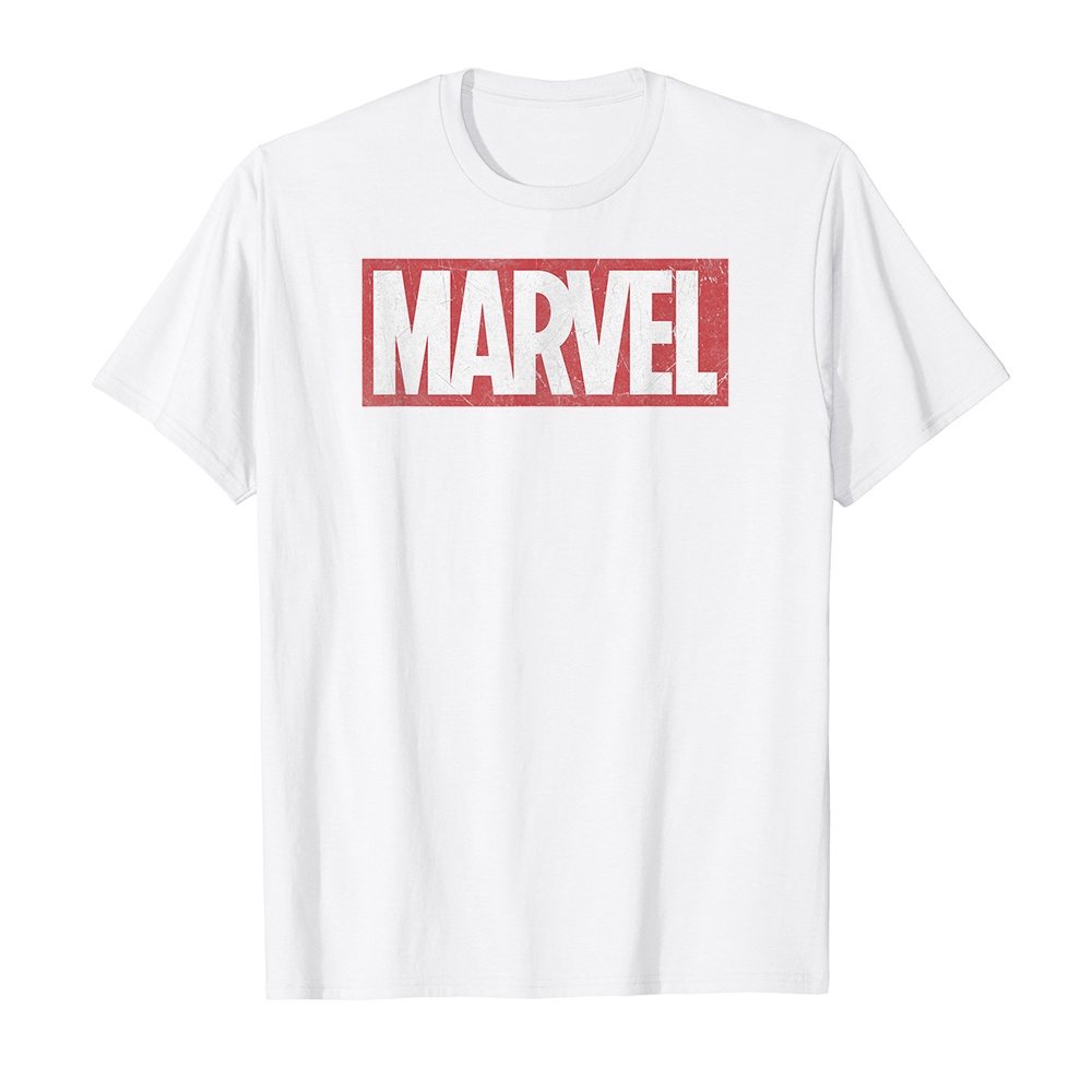 Áo thun cotton unisex HTFashion in hình Marvel Classic Distressed Logo Graphic-8958