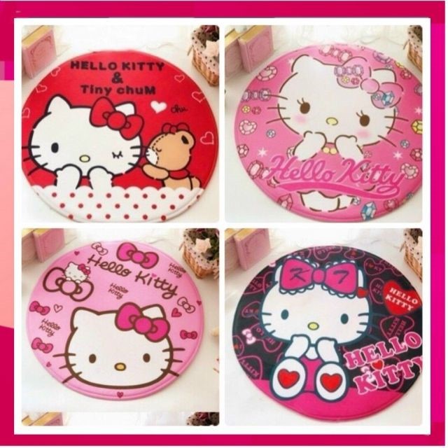 Thảm Lông Len,Thảm Lau Chân, Chùi Chân, Trang Trí Hello Kitty 3D, Thảm nhà tắm chống trơn trượt