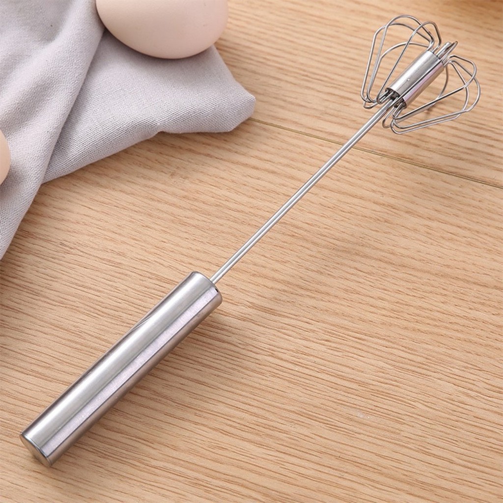 Dụng cụ đánh trứng, khuấy cà phê inox trục xoay tự động