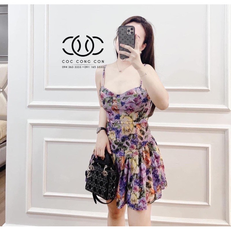 [Siêu Hot] Váy 2 Dây Hoa Tím Dáng Đuôi Cá Siêu Xinh, Đầm Hoa Nữ 2 Dây Có Ảnh Thật Kèm Video | BigBuy360 - bigbuy360.vn