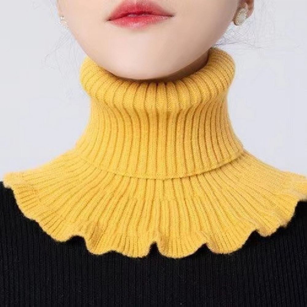 Cổ áo giả choàng cổ tháo rời được dệt kim len ấm áp thanh lịch thời trang thu đông đơn giản dành cho nữ