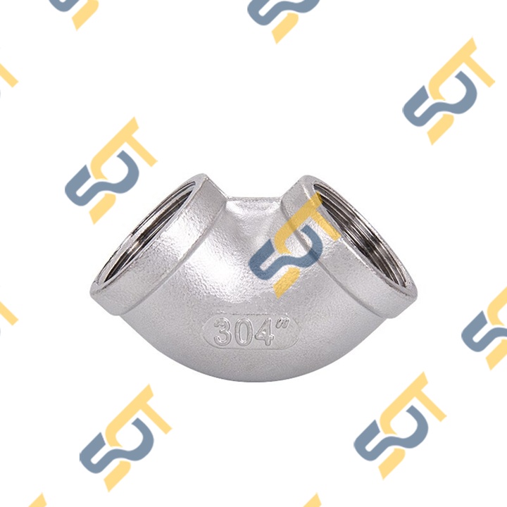 [INOX 304 BAO TEST] Co ren hai đầu ren trong dân dụng BSP hệ G - Bằng Inox 304 Cong cút 90 độ