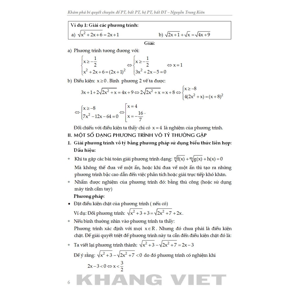 Sách- Khám Phá Bí Quyết Kì Thi THPT 2 Trong 1 Phương trình, Bất phương tình, Hệ phương trình, Bất Đẳng thức