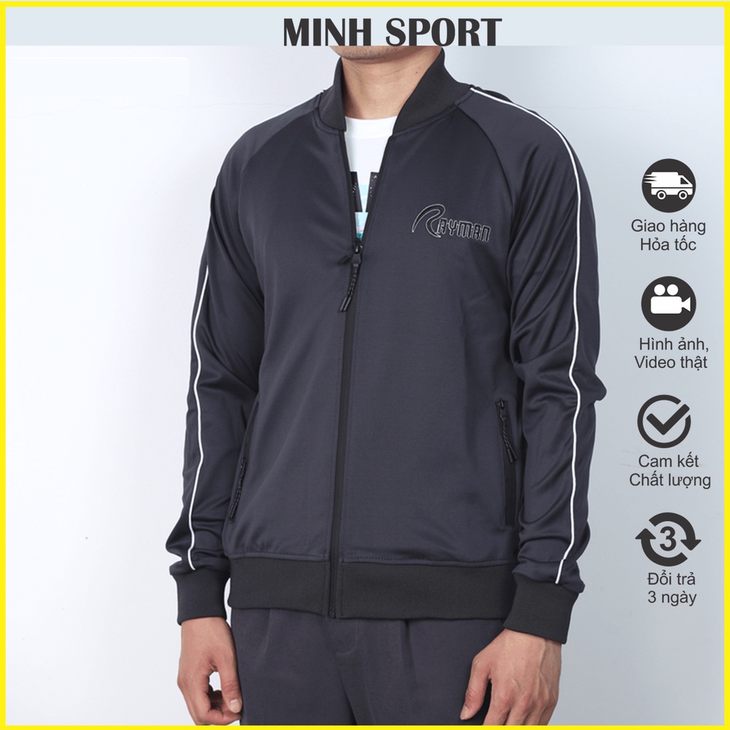 Áo Khoác Nam Bomber Vải Poly 2 Da Cao Cấp, Phối Lé Sọc Trắng Thời Trang mã KHOAC.35