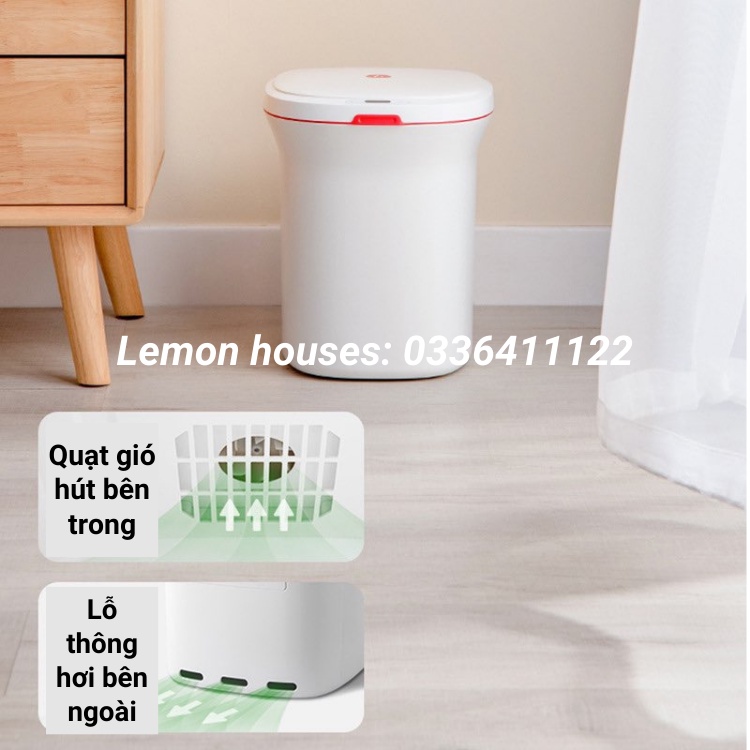 Thùng rác thông minh cảm ứng, tự động hút túi rác 10l chính hãng bảo hành 12 tháng