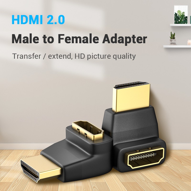Đầu Nối HDMI VENTION Góc 90 Độ 4k 3D 1080P