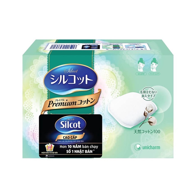 Bông tẩy trang UNICHARM Silcot Premium 66 miếng (1 hộp)