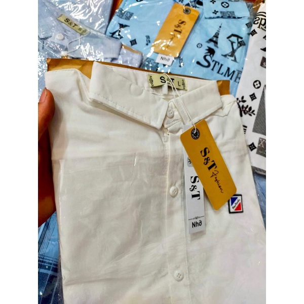 COMBO 3 Áo sơmi bé trai chất đẹp mặc đi học, đi chơi