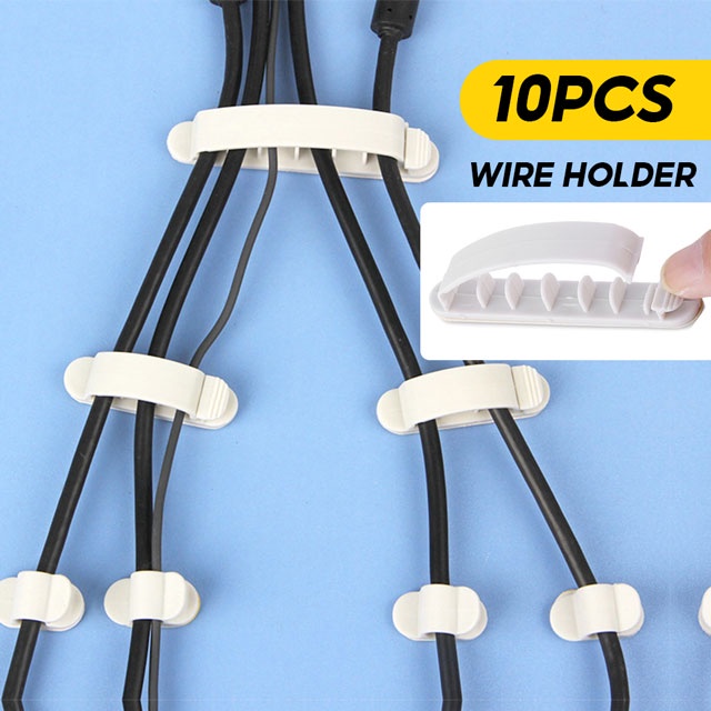 Bộ 10 Giá Đỡ Cố Định Dây Cáp Bằng Nhựa Tiện Dụng