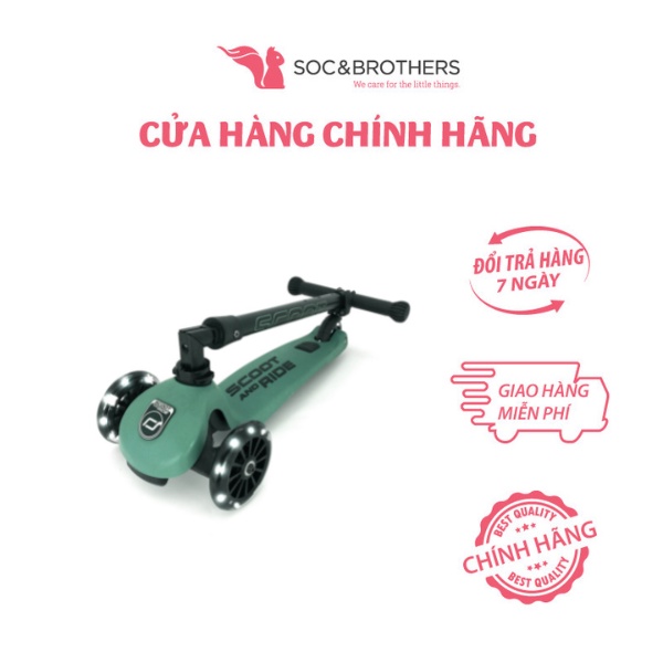 Xe scooter trẻ em Scoot and Ride Highwaykick 3 LED màu Forest