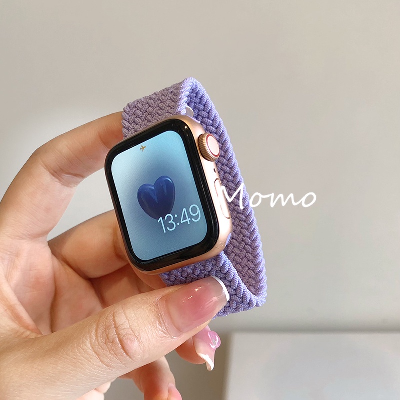 Dây Đeo Vải Bện Cho Đồng Hồ Thông Minh Smart Watch Seri 7 45mm 41mm 44mm 40mm 38mm 42mm Series 7 6 SE 5 4 3