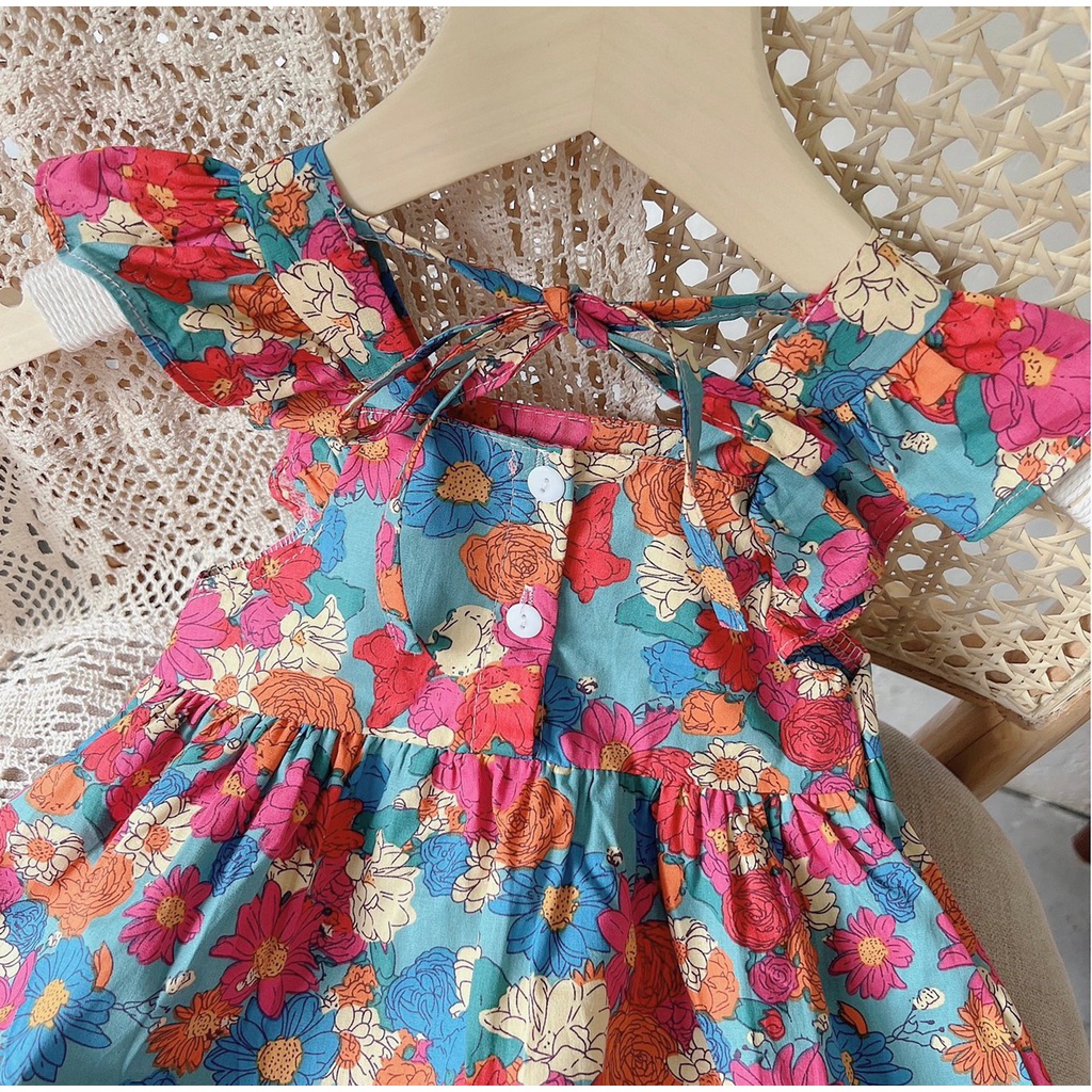 Váy bé gái thô Hoa ngũ sắc XHN1006