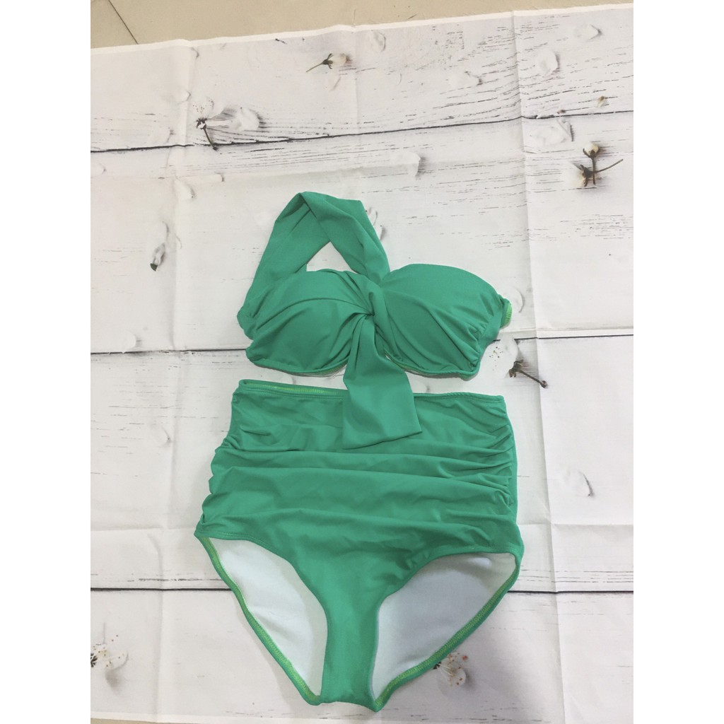SET Bikini, Đồ Bơi Đi Biển Hai Mảnh Nơ To Cạp Cao Secxy ODERI HM-056