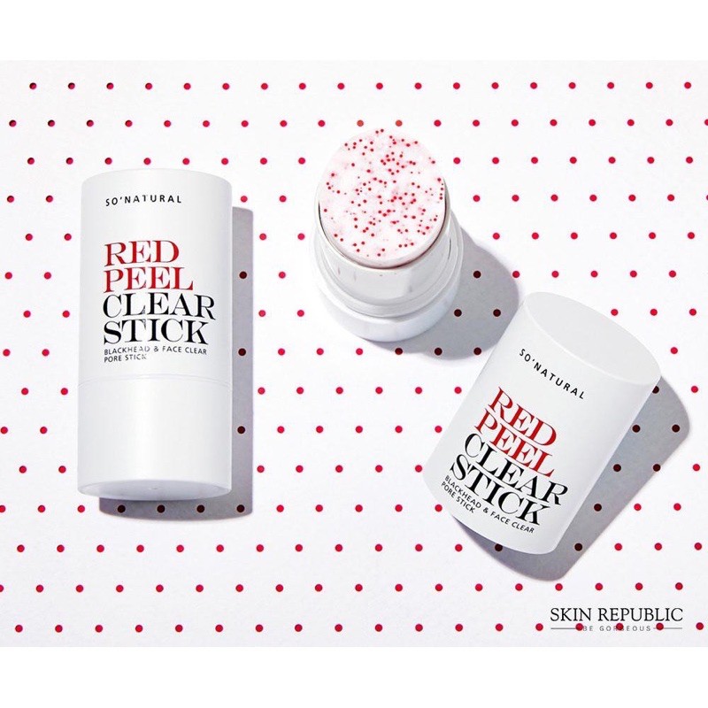 Thanh Lăn Làm Sạch Mụn Đầu Đen So’Natural Red Peel Clear Stick