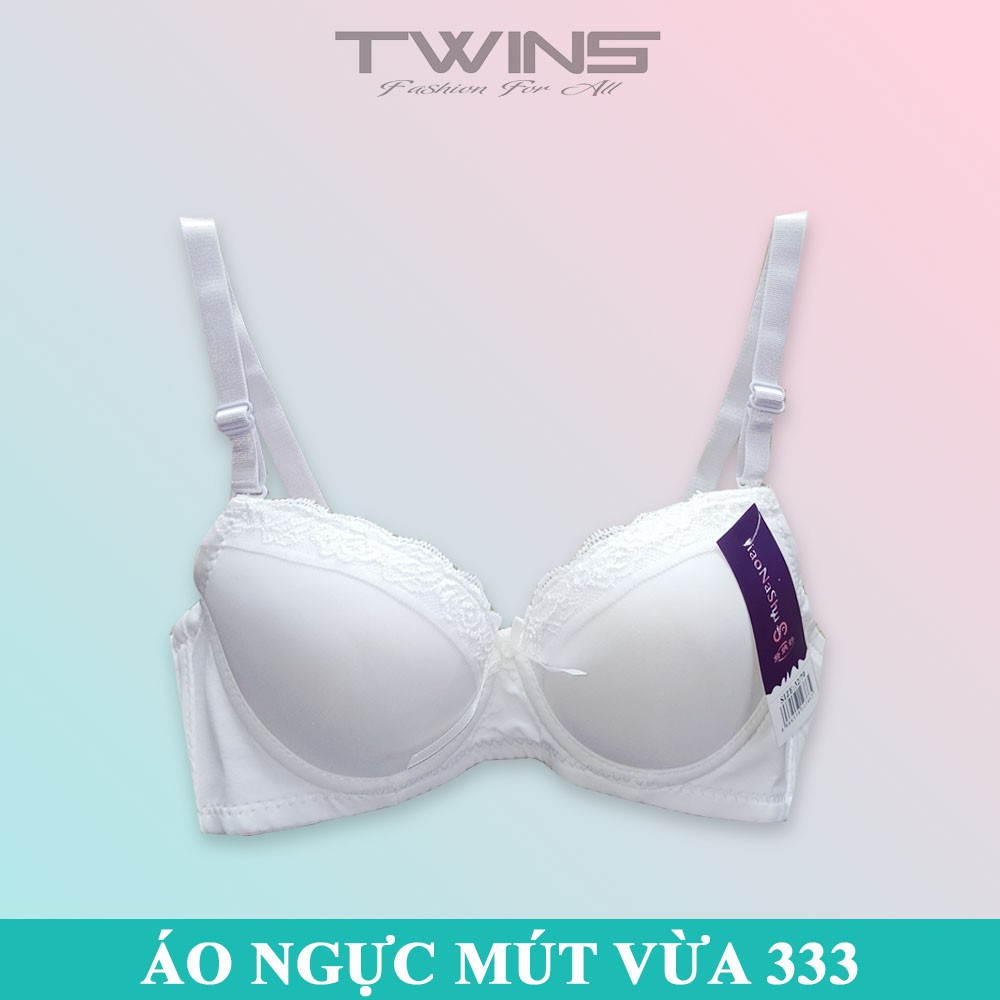 Áo ngực nữ có gọng nâng ngực tạo khe SD333 trơn phối viền ren mút vừa cúp xéo size 32-34-36