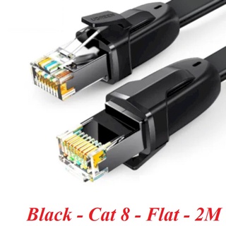 Ugreen 70672 2m 25gbps màu đen cat8 classⅰu-ftp cáp mạng lan cat8 dây dẹp nw134