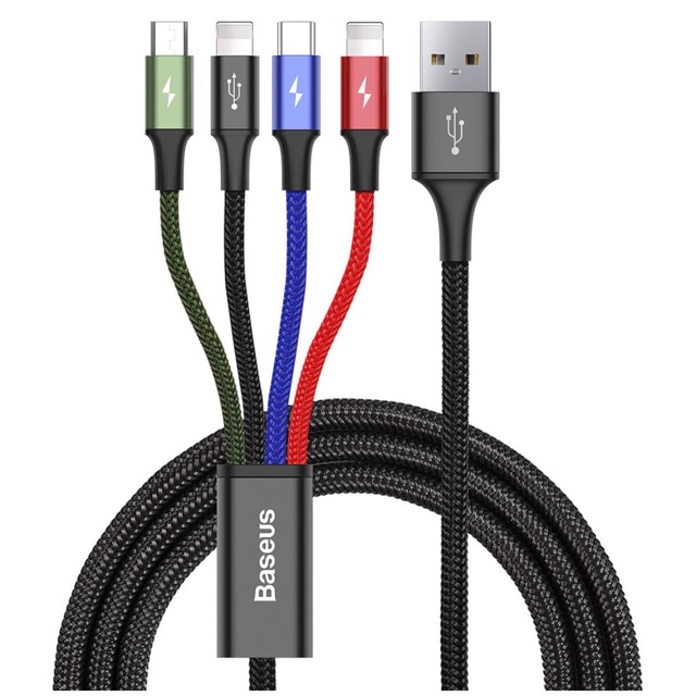 Cáp sạc 4 trong 1 Baseus - CA1T4 (2 Lightning - Type C - Micro USB) / MuaLeGiaRe