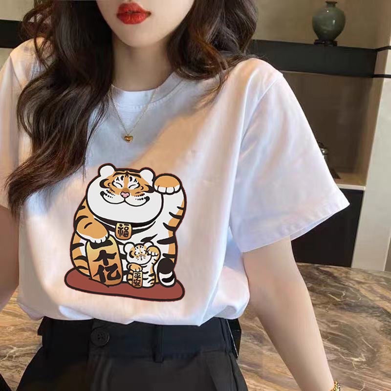 Áo Thun 100% Cotton Nguyên Chất Tay Ngắn Dáng Rộng Cho Nữ