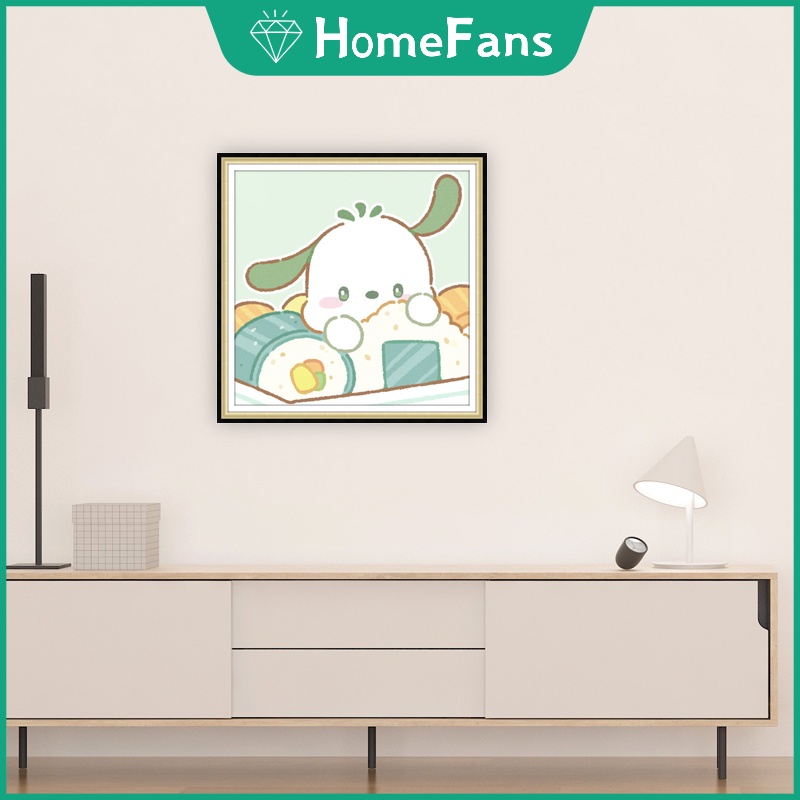 Bộ Tranh Đính Đá 5D Tự Làm 30x30cm / 40x40cm / 50x50cm Hình Hello Kitty