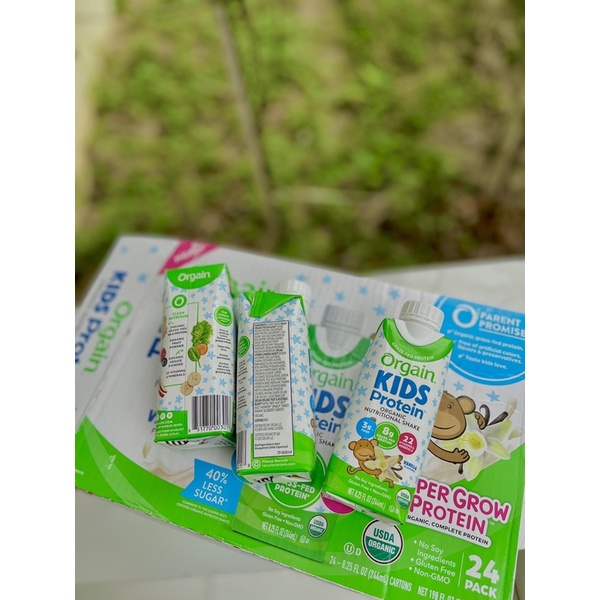 Sữa dinh dưỡng hữu cơ con khỉ ORGAIN KIDS PROTEIN Mỹ hộp 244ml date 2023