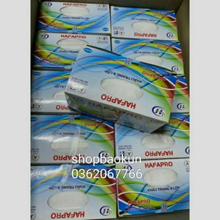 Khẩu trang 4 lớp HAFAPRO  màu trắng ( 1 hop /50 cai )