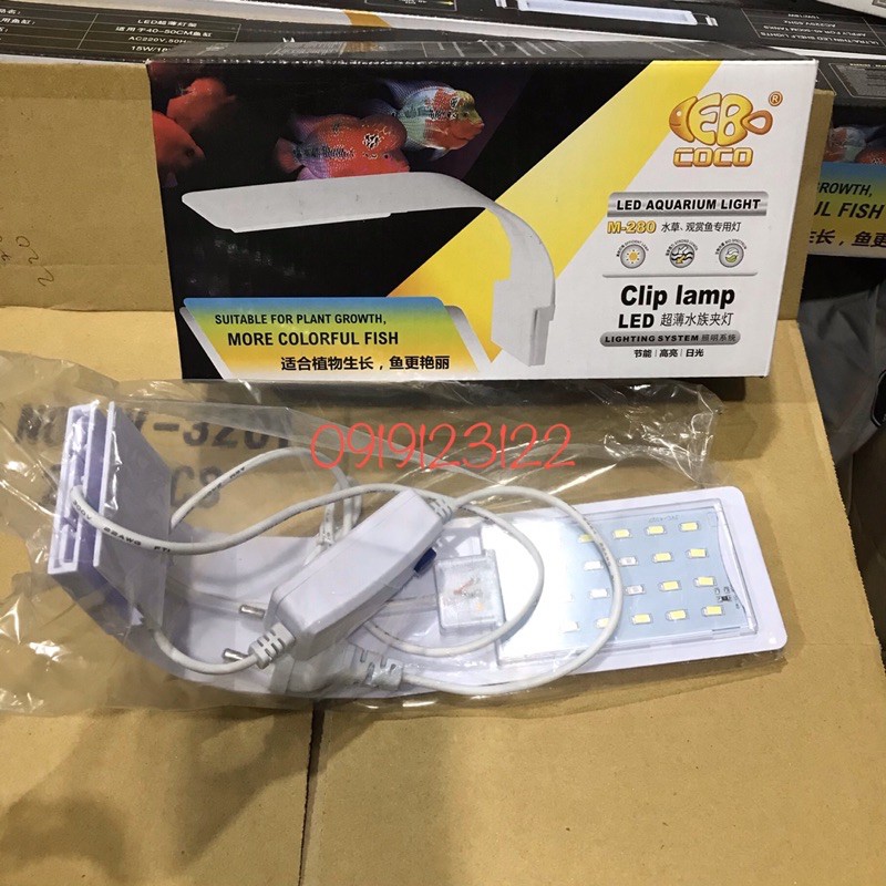Đèn LED màu trắng kẹp thành hồ cá thuỷ sinh