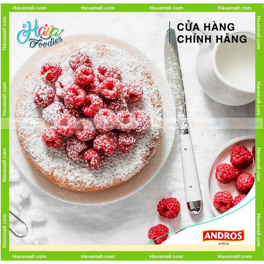 Trái Phúc Bồn Tử Đỏ Đông Lạnh Andros Gói 500gr - Tặng Kem Phô Mai Hủ 28gr