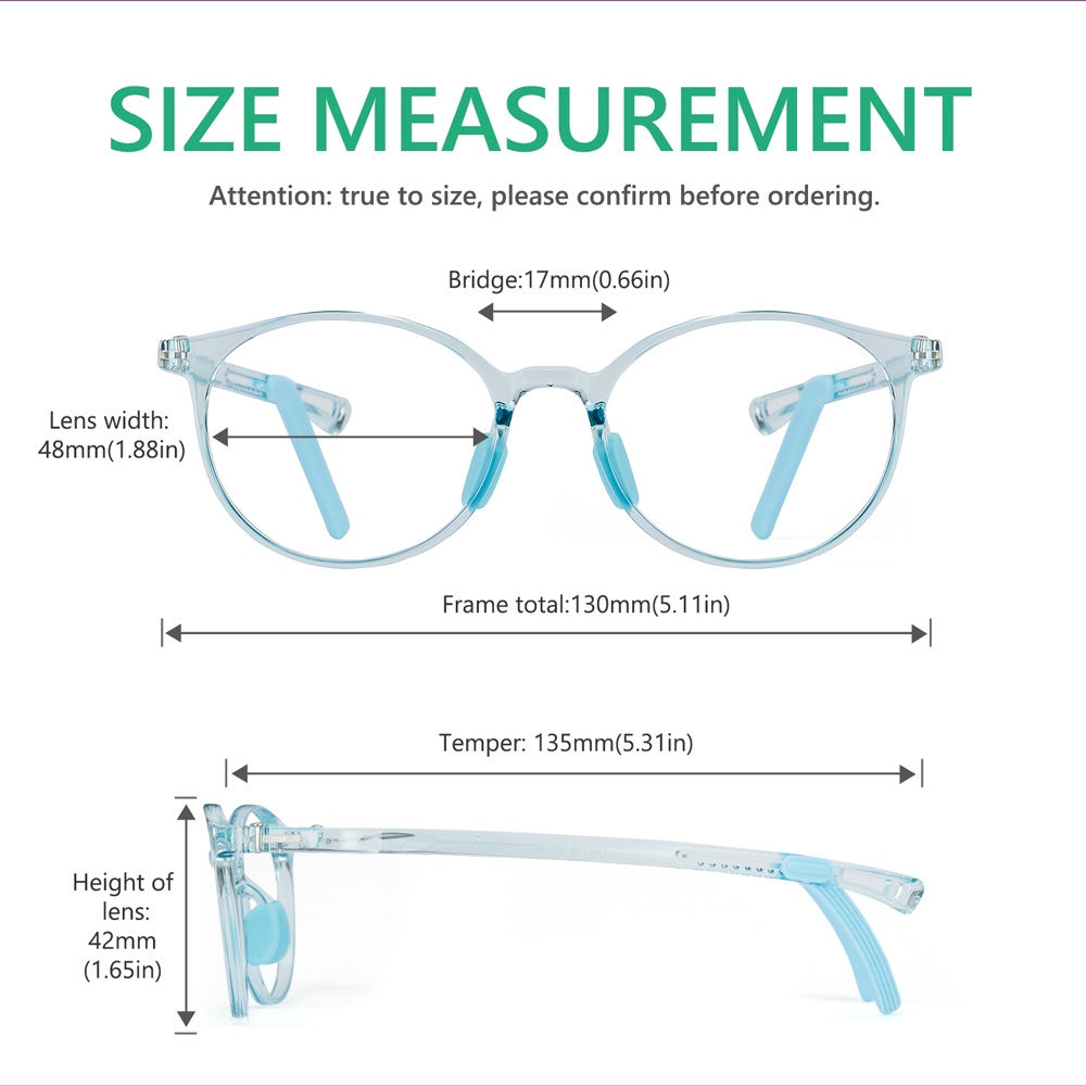 Kính Chống Ánh Sáng Xanh cyxus 6001 Có Hộp tr90 6001 Cho Bé