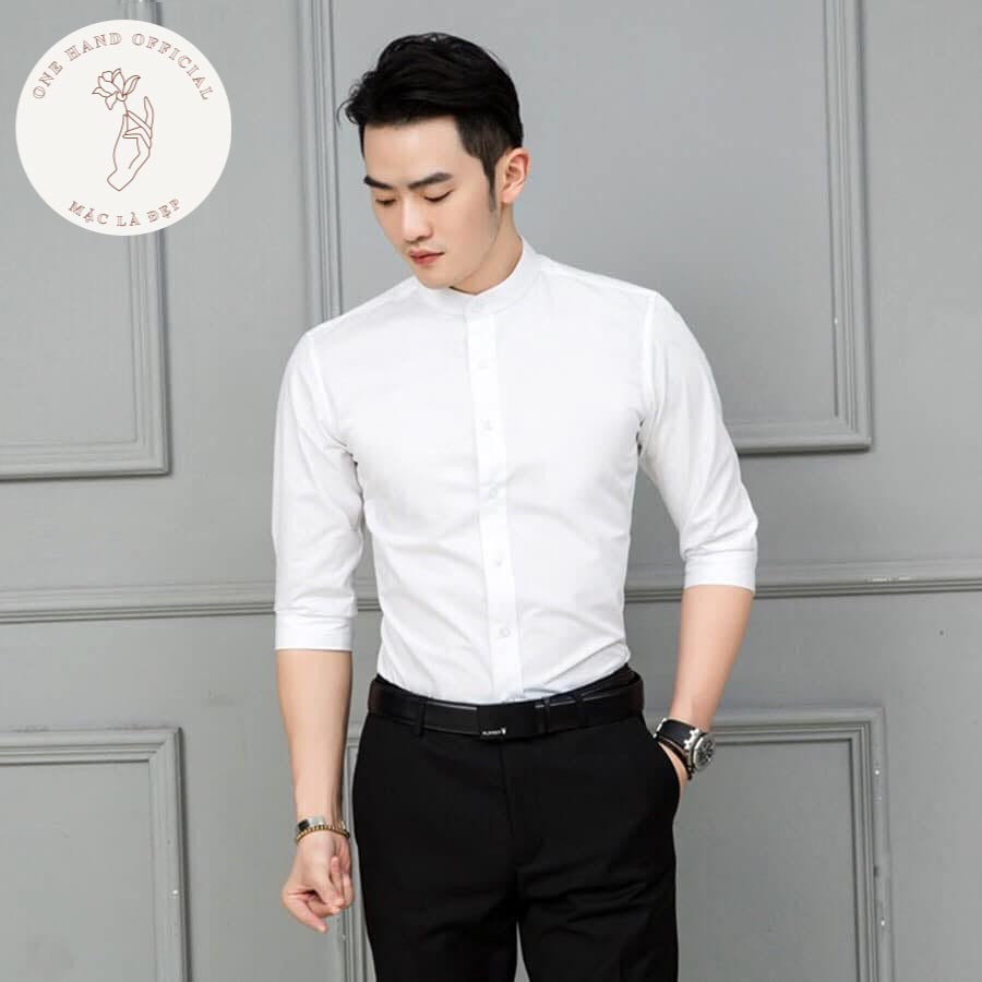 Áo Sơ Mi Nến Cố Tàu 💕1𝖍𝖆𝖓𝖉💕 Sơ Mi Nam  Chuẩn Body Chất Lụa Mềm Mịn Có 2 Màu Trắng Đen - Mặc Là Đẹp - Mã SMCT02 | BigBuy360 - bigbuy360.vn