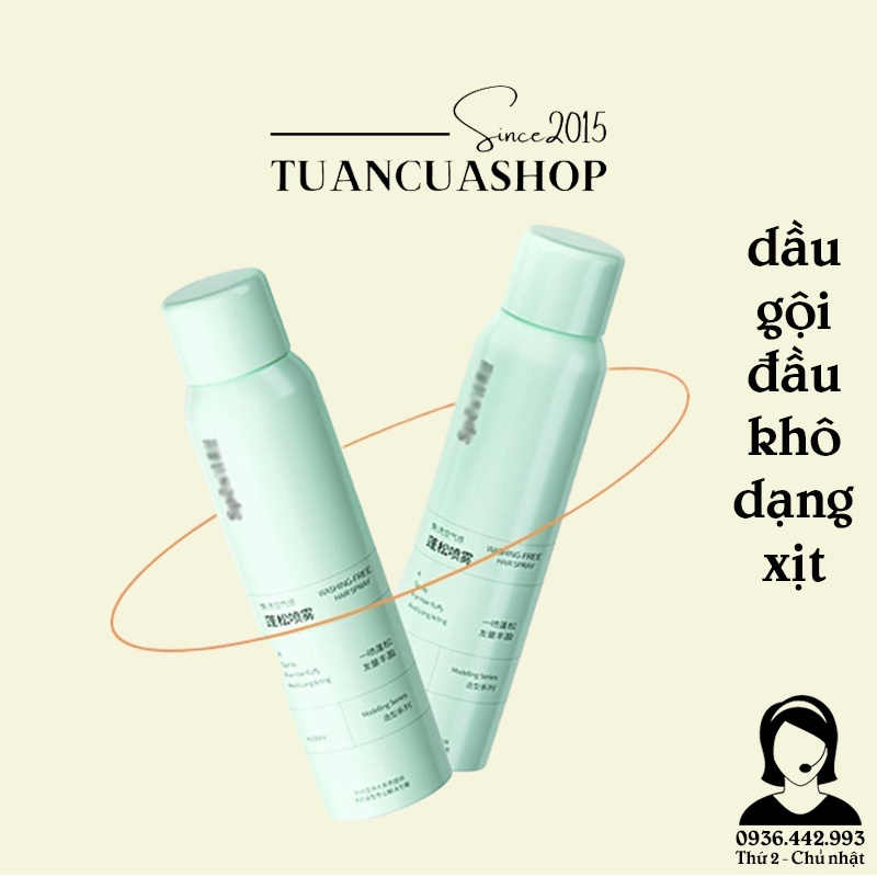Dầu gội khô - Dầu gội dạng xịt 150ml không cần dùng nước làm sạch tóc chống bết (DGK150)