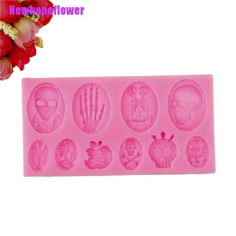 Khuôn Silicone Làm Bánh Tạo Hình Đầu Lâu Halloween Độc Đáo