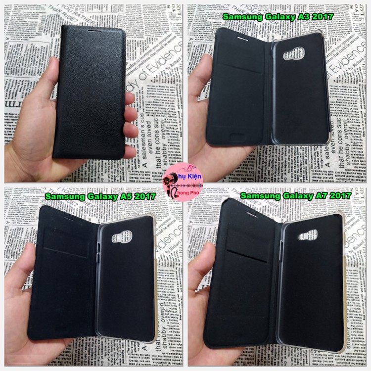 Bao Da Samsung Galaxy A3 2017 / A5 2017 / A7 2017 Kiểu Dáng Gấp 2 Mặt Và Có Phối Ví Sang Trọng