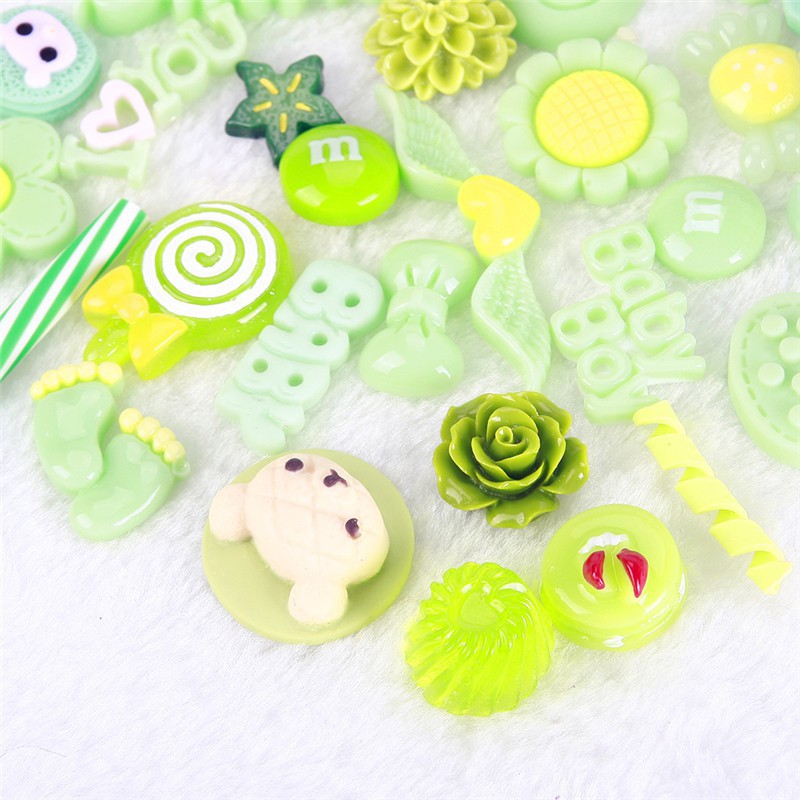 30 nút đa dạng hình dáng dán scrapbooks