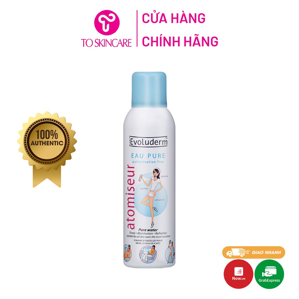 Xịt khoáng Evoluderm giúp dưỡng ẩm cấp nước và làm dịu làn da Atomiseur Eau Pure 400ml