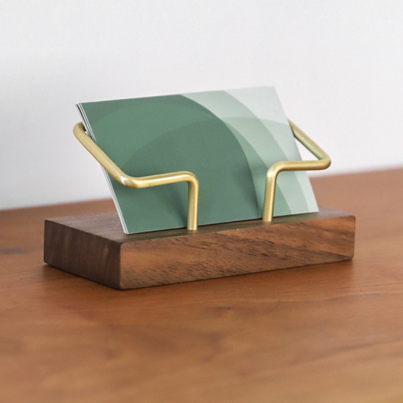 Giá đỡ danh thiếp đế gỗ trang trí bàn làm việc